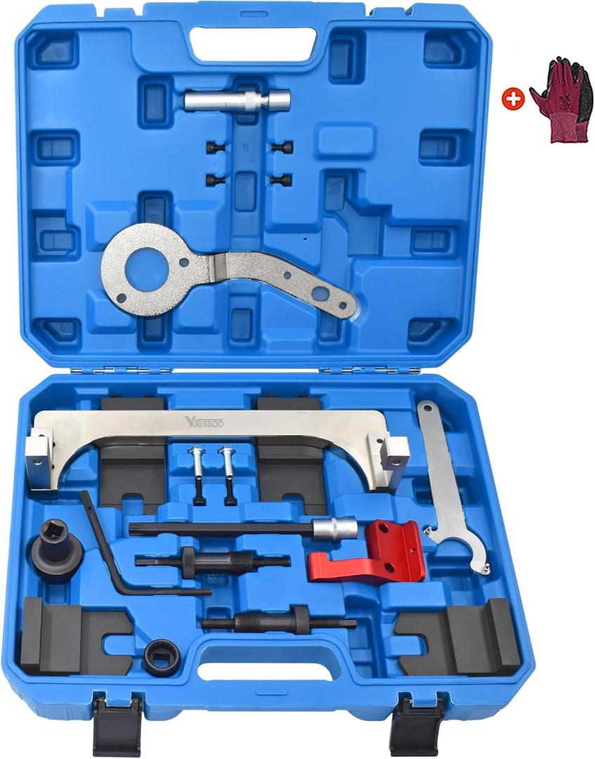 Camshaft Locking Tool Kit, Compatible with BMW B36 B37 B38 B46 B47 B48 B58 Engine, BMW Mini F20 F21 F30 F31 F48 F54 F55 F60 G20 G30 with T60 Socket Vanos Solenoid Valve Remove Wrench (21PCS)