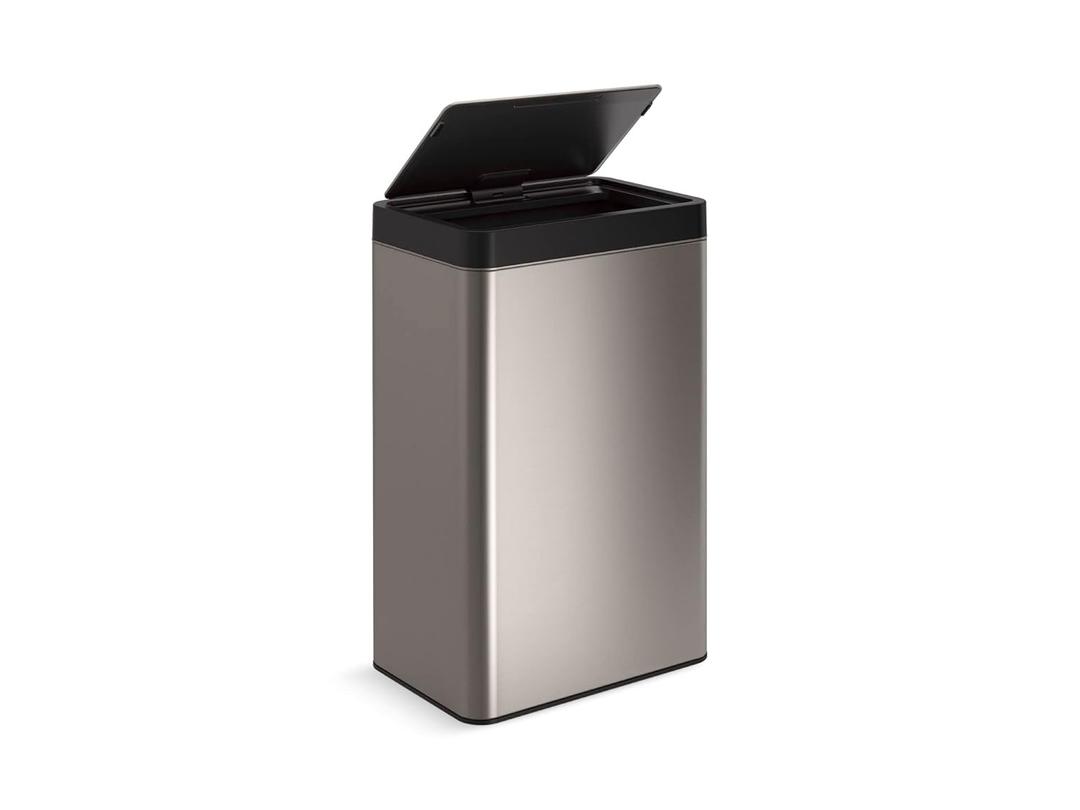 KOHLER 13-Gallon Touchless Stainless Steel Trash Can, Hands-Free Motion Sensor Lid, Durable, Fingerprint-Resistant, Easy to Clean, K-23825-ST