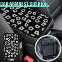 10Pcs Cute Flower Car Accessories Set, Includes Floral Steering Wheel Cover, Seat Belt Covers, Daisy Air Vent Clips, Center Console Armrest Cushion, Cup Coasters for Women Decoration (Black)