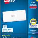 Avery Easy Peel Printable Address Labels with Sure Feed, 1" x 2-5/8" Customizable Stickers, White, 750 Blank Mailing Labels, Great for Mailing, Shipping, and More (8160)