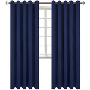 BGment Blackout Curtains for Bedroom - Grommet Thermal Insulated Room Darkening Curtains for Living Room, Set of 2 Panels (70 x 84 Inch, Navy Blue)