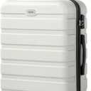 AnyZip Luggage PC ABS Hardside Lightweight Suitcase with 4 Universal Wheels TSA Lock Checked-Medium 24 Inch White