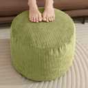 Pouf Ottoman Foot Stools Ottoman with Foam Small Corduroy Ottomans for Living Room Ottomans Pouf 20x15 Floor Poufs Foot Rest for Office Chair Sage Green Foot Stool Small