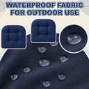 Barydat 3 Pack Wicker Furniture Cushions Waterproof Outdoor/Indoor Tufted Wicker Chair Cushions 1 Loveseat and 2 U-Shape Rattan Chairs for Patio Furniture, Rattan Love Seat, Bench(Navy Blue)