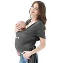 Baby Wraps Carrier, Jeroray Baby Carrier,Hands Free Infant Carrier, Lightweight,Breathable,Softness,Heather Grey