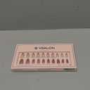 VSALON Short Almond Press-On Nails, 42 Count (Pack of 1), French Tip & Cat Eye, Cream Finish, Plastic, 16 Sizes & 10 Alternative Nails, UV Glue, Easy Tabs, Remover (Rose Sweetheart)