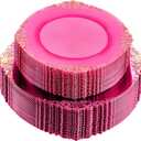 102PCS Clear Hot Pink Plastic Plates - Pink Disposable Plate with Gold Rim - Hot Pink Party Plates Include 51PCS 7.5inch Dessert & 10.25inch Dinner Plate for Wedding Birthday Party