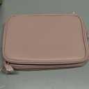 Travel Makeup Bag Women's Large Capacity Cosmetic Portable Organizer Large Opening Waterproof Storage Toiletry Bags Vertical Free-Standing Brush Holder for Easy Access Pink