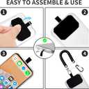 HOTEMIA Phone Tether Lanyard Anti Theft Strap with Carabiner - Anti-Drop Outdoor Accessory for Skiing, Hiking, Cycling, Fishing & Climbing - Fit Most Cell Phones (Black+Black)