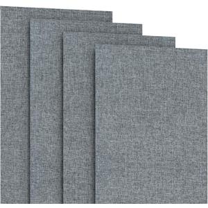4-Panel Replacement Fabric for Sliding Panel Track Blinds 23" W x 96" L Fabric Only Pre-Attached Hook & Loop Fasteners Trimmable, No Bottom Rail Included, Room Darkening - Grey