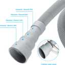 Washing Machine Drain Hose Extension Kit - Universal for Dishwasher, Washer, Dehumidifier - Flexible With 2 Clamps, 1U Holder (9.84 FT)