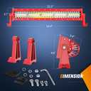 Nilight LED Light Bar 22Inch Triple Row Spot Flood Combo Lights Red Shell with Wiring Harness Kit for Fog Driving Work Lighting on Off-Road Truck SUV ATV UTV