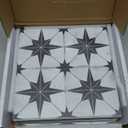 INNO STCIEKRS 16-Sheet Peel and Stick Floor and Wall Tile for Bathroom Kitchen, 9" x 9" Patterned Star SPC Self-Adhesive Vinyl Flooring Encaustic Groutable Backsplash Tile, Covers 9.12 Sq. Ft.