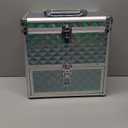 FRENESSA Extra Large Makeup Organizer Case Cosmetic Box Storage with Drawer Mirror Nail Manicure Accessory Organizer With Dividers Travel Nail Art Case for Makeup Artist Nail Tech Case Watery Blue