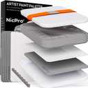 Nicpro Stay Wet Palette for Painting Miniature, Acrylic Paint Palette Tray with Lid, 100PCS Wet Pallet Paper, 4PCS Sponge, Brush Holder Paint Mixing Saver Palette for Miniature Model Paint (White)