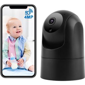 4MP Indoor Cameras for Home Security, 2.4/5G WiFi Baby/Dog Monitor with Phone APP, Auto Tracking, Human Motion Detection, Night Vision, 2 Way Audio, IP Camera Work with Alexa & Google Home (Black)
