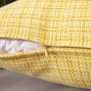 MIULEE Outdoor Waterproof Throw Pillow Covers Decorative Farmhouse Water Resistant Cushion Covers for Tent Patio Garden Couch Sofa Pack of 2, 12x12 Inch Yellow