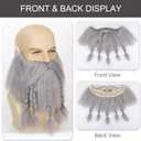 Yan Dream Viking Dwarf Braided Synthetic Fake Beard with Mustache for Halloween Cosplay Costume Parties