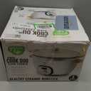 GreenLife 8QT Slow Cooker, Non-Toxic PFAS-Free Ceramic Nonstick Removable Interior Bowl, Programmable, Family Friendly, Keep Warm, Stovetop & Oven Safe, Dishwasher Safe Crock, Timer, Glass Lid, Cream