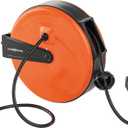 Link2Home 30 Ft Retractable Extension Cord Reel with 3 Outlets, Ceiling or Wall Mountable, 16/3 SJTW Cable, Circuit Breaker, Metal Mounting Plate and Hardware for Garage or Workshop