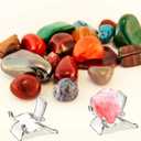 Jetec 20 Pcs Acrylic Rock Display Stand Crystal Holder Easel Stands Rock Display Stands Clear Pedestal Holders Collectibles for Geodes Mineral Agate Coral (Small)