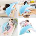 Somao Dolphin Stuffed Animals Plush Pillow Super Soft Sea Animal Plush Toys Dolls for Boys Girls Sleeping Cushion Gift (50cm/19.68in, Grey)