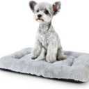 Cat Beds for Indoor Cats Washable Dog Bed Crate pad for Extra Small Dogs Ultra Soft Pet Kennel Pad for Cage Flat Puppy Kitten Cushion Sleeping Mat Anti-Slip Light Grey 22 x 13