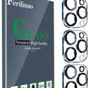 Ferilinso Designed for iPhone 13 Pro Max Camera Lens Protector, Designed for iPhone 13 Pro Camera Lens Protector, 3 Pack 9H Tempered Glass, Night Shooting Mode, High Definition, Case Friendly
