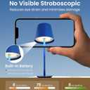 3 Pack Cordless Table Lamp, Portable Battery Operated Lamp with 3 Color Temps and Stepless Dimming, Rechargeable Table Lamp for Dinner, Desk, Cafe, Outdoor (Navy Blue)
