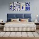 Blue Upholstered Wall Panels, 12-Pack, 24x12 Inches, Faux Leather Soundproof Padding for Bedroom Dcor, DIY Headboard Installation for Queen, King, or Full Beds, Modern Style, Easy to Maintain