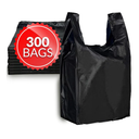 Reli. T-shirt Bags (300 Count) (Black) (11.5" x 6.5" x 21") - Black Plastic Bags (Plain) - Grocery, Shopping, Restaurants