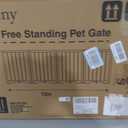 Free Standing Dog Gate Indoor, Foldable Dog Gate for Doorways Stairs Hallways,4-Panel Freestanding Pet Gate with Support Feet for Stability, Folding Puppy Gate Easy to Move, Doggy Gate 72"x24", 4-Panel, 24"Tall