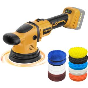 Cordless Buffer Polisher Kit for Dewalt 20V Battery (No Battery), 6-Inch Orbital Car Polisher Variable Speed 1800—5500 RPM, 17PCS Polishing Accessories, for Car Polishing/Waxing (Tool Only)