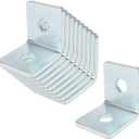 heneng 10 Pcs 2 Hole 90 Degree Fitting for 1-5/8" Strut Channel, L Shaped Angle Bracket Heavy Duty Strut Connector, 3/16" Thick