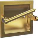 Recessed Gold Toilet Paper Holder, in Wall Toilet Paper Holder Pivoting, Gold Wall Mount Toilet Paper Roll Holder, Bathroom Brushed Brass Stainless Steel Tissue Holder