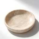 Large Decorative Marble Travertine Bowl, 7.87 inches,Natural Stone Round Bowl for Home Decor, Fruit, Nuts, Jewelry tray,Coffee Tables Tray, Soap Serving, Catchall for Keys