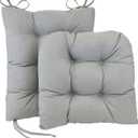 Klear Vu Omega Non-Slip Rocking Chair Cushion, Assembled in USA, Thick Padding & Tufted Design, Includes Seat Pad & Back Pillow with Ties, 17x17 Inches,  Twillo Gray