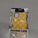 for iPhone 11 Case 6.1 Inch, 2-in-1 Trendy Checkered Aesthetic Cute Girly Design for Women & Girls, Checkerboard Pattern Phone Case, Slim Fit Silicone Protective Cover, Yellow