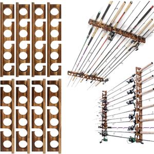 Ghosthorn Holds Up to 24 Rods Fishing Pole Rod Racks Wall or Ceiling Mounted Fishing Pole Rod Holders for Garage Storage Organizer Fishing Gear Equipment for Men Women