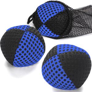 Juggling Balls for Beginners and Professionals Set of 3 Juggling Bean Bags,Durable Juggle Ball Kit (Black - Blue)