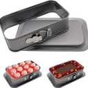 JJYHEHOT Rectangular Springform Pan, Rectangle Cake Pan with Removable Bottom, 11 * 7in Rectangular Cake Baking Trays Cheesecake Tin for Tortes Cheesecake Mousse