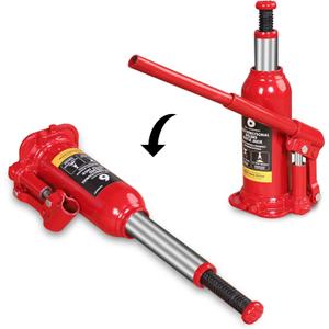 BIG RED T90603C Torin Welded Car Bottle Jack with Vertical and Horizontal Usage: Capacity 6 Ton (12,000 LBs), Red