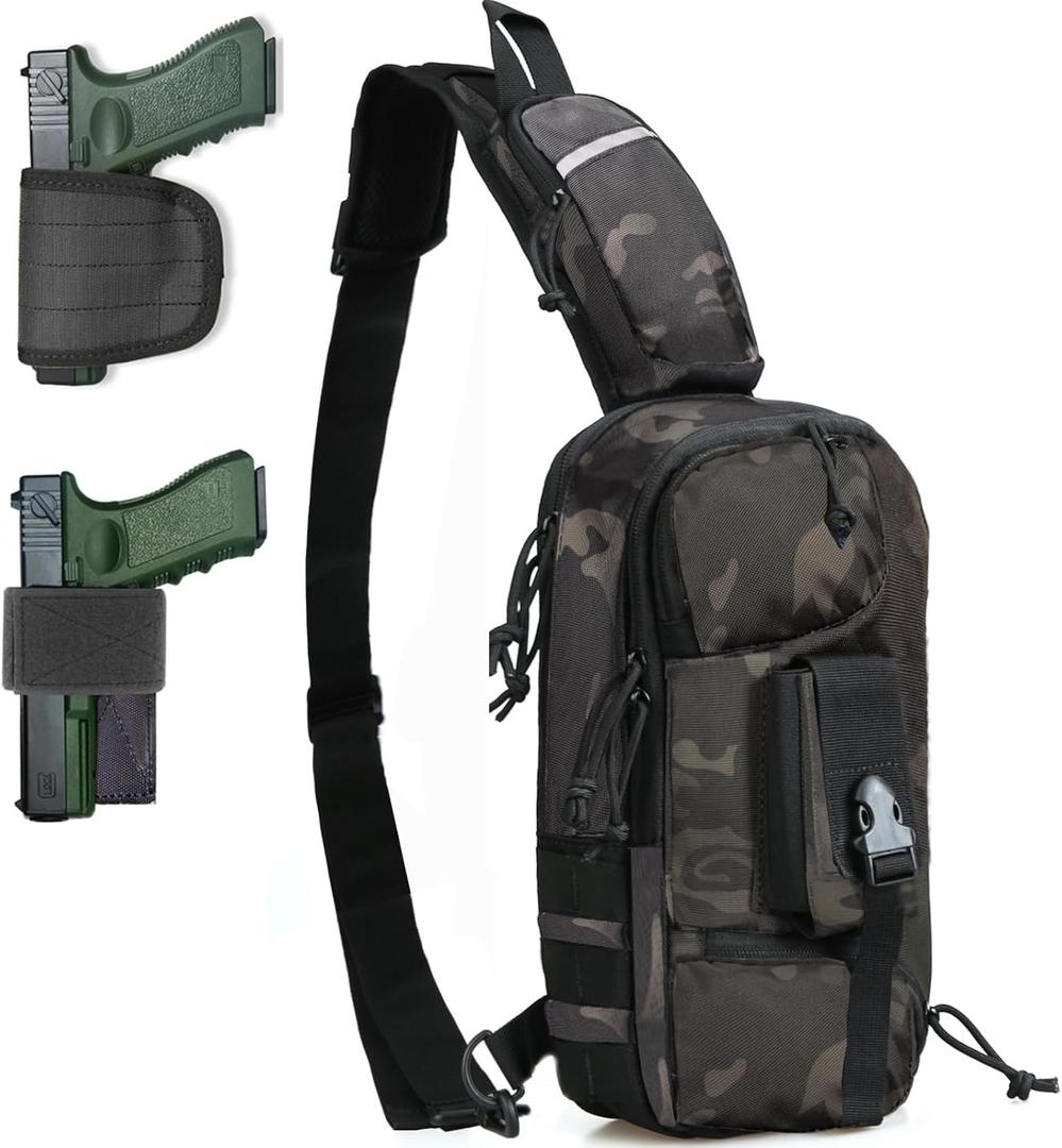Sling Backpak Tactical Chest Pistol Bag Shoulder Bags Crossbody Sling Backpack Holster Bag for Concealed Carry