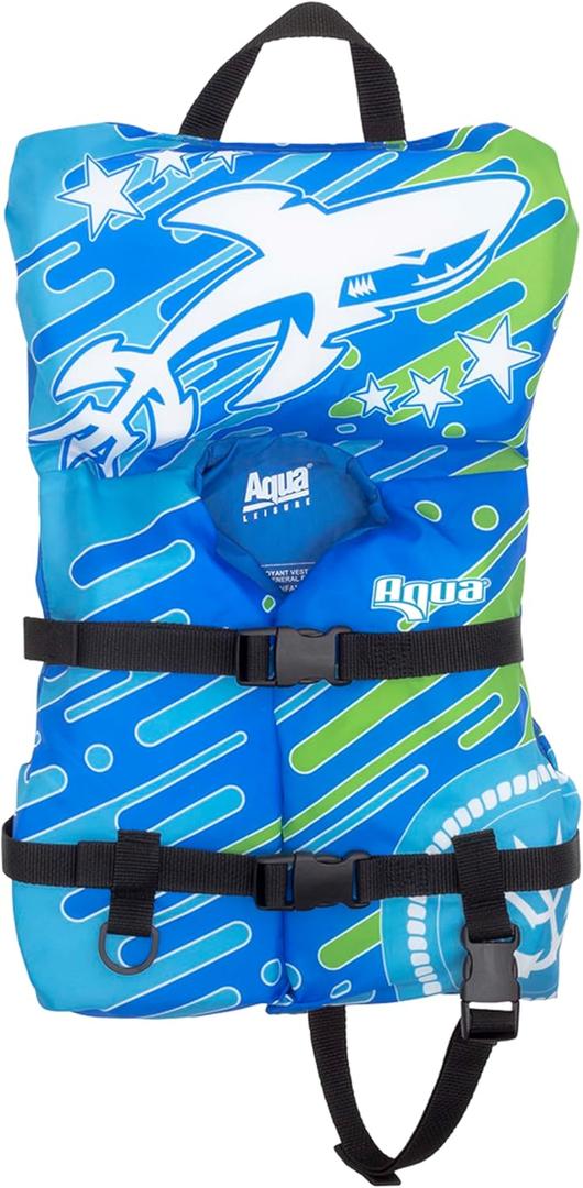 Oceans7 US Coast Guard Approved Infant Life Jacket 8-30 lbs  Type II PFD Flex-Form Chest Personal Flotation Device, Blue/White