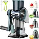 KalraMay Cheese Grater,Rotary Cheese Grater with Handle, Multifunctional Rotary Cheese Shredder Effortlessly Grates Cheese, Vegetables, and Fruits (Blue)