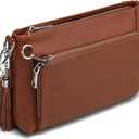 Befen Anti Theft Genuine Leather Crossbody Bags for Women Handbags and Shoulder Basg with Built in Wallet RFID Leather Purse (Brown)