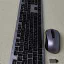 Wireless Keyboard Mouse Combo - 2.4Ghz Office Quiet Keyboard and Mouse Wireless - 104 Keys Full Size Ergonomic Keyboard for Laptop, Computer, PC, Notebook (Full Size Blue Purple Black)