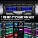 26 Inch UTV Sound Bar w/6 Speaker,ATV SoundBar Bluetooth with RGB Lighting,Music Sync Waterproof Golf Car Sound Bar with Back Light for ATV UTV Golf Cart w/1.75-2.25" Roll Bar