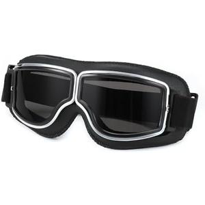 FEISEDY Motorcycle Goggles Vintage Anti Fog Pilot Style Leather Riding Glasses Safety Sport Anti-scratch Dustproof Windproof B0046