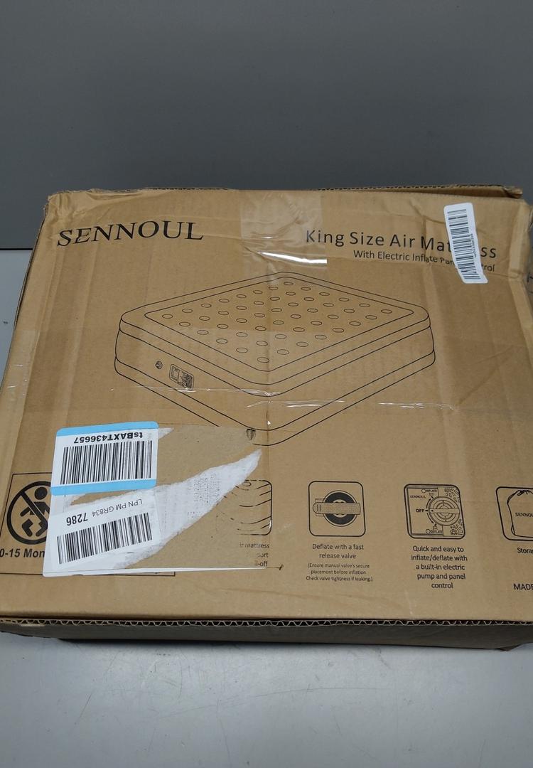SENNOUL King Air Mattress with Built in Pump,18" Raised Blow up Bed, 900lb